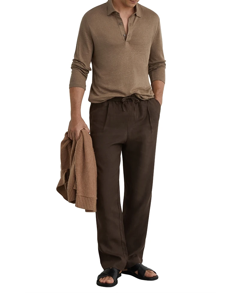 Reiss Men's Pembroke Linen Polo Shirt