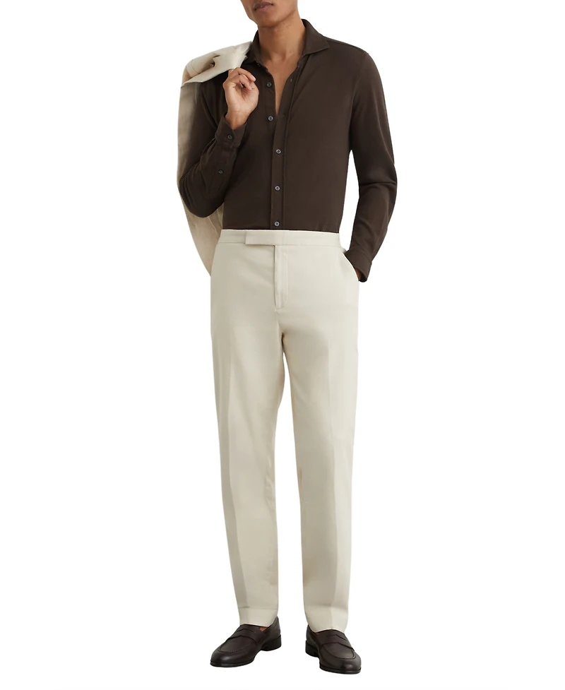 Reiss Men's Dasilva Garment Dyed Pique Shirt