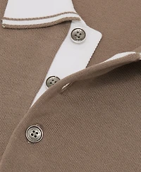 Reiss Men's Claremont Half Button Color block Polo Shirt