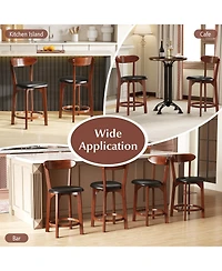 Sugift Set of 2, 24 Inch Modern Armless Upholstered Cushioned Seat Island Dining Chairs for Kitchen