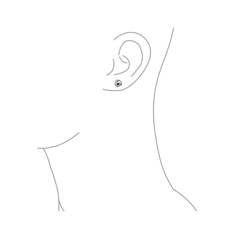 Bling Jewelry Traditional Classic Braided Edge Love Knot Ball Stud Earrings .925 Sterling Silver 10MM