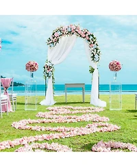 Gymax Metal Garden Arch 7.9 Ft Backdrop Stand for Various Climbing Plants Party