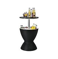 Boyel Living 3 1 8 Gallon Patio Rattan Cooler Bar Table with Adjust Ice