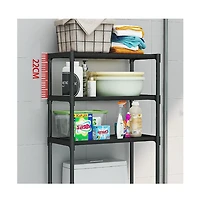 homfan Space-Saving 3 Tier Over The-Toilet Storage Shelf - Freestanding Bathroom Organizer Rack Sturdy and Easy Assembly Ideal