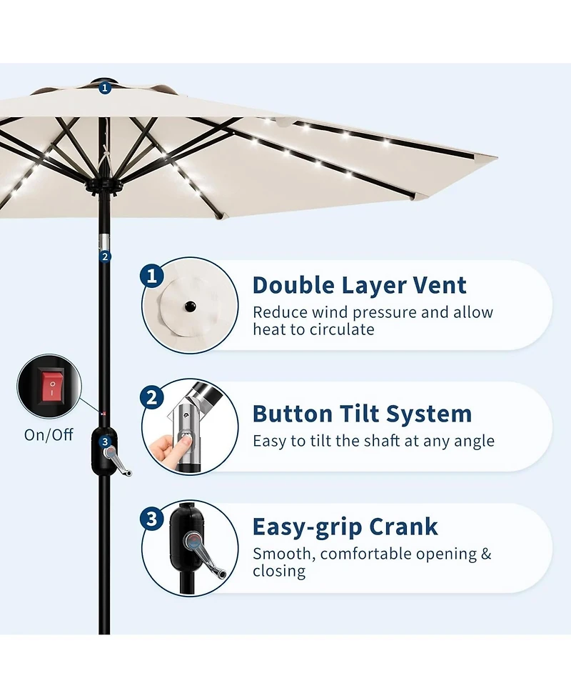 gaomon Feet Outdoor Table Patio Umbrella