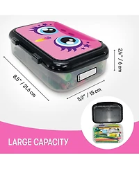 Gnuadz Plastic Pencil Box Character Stationery Organizer School Supplies Toy Holder Snap Close