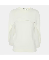 Pre-Owned Balenciaga Women's Crepe Cape Sleeve Detail Top