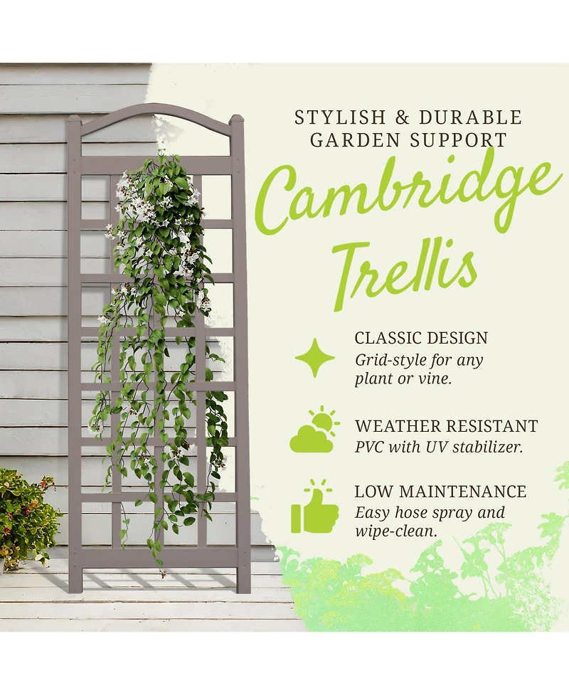Dura-Trel Cambridge 28 x 75 Inch Pvc Vinyl Outdoor Garden Patio Trellis, Mocha