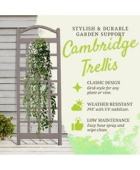 Dura-Trel Cambridge 28 x 75 Inch Pvc Vinyl Outdoor Garden Patio Trellis, Mocha