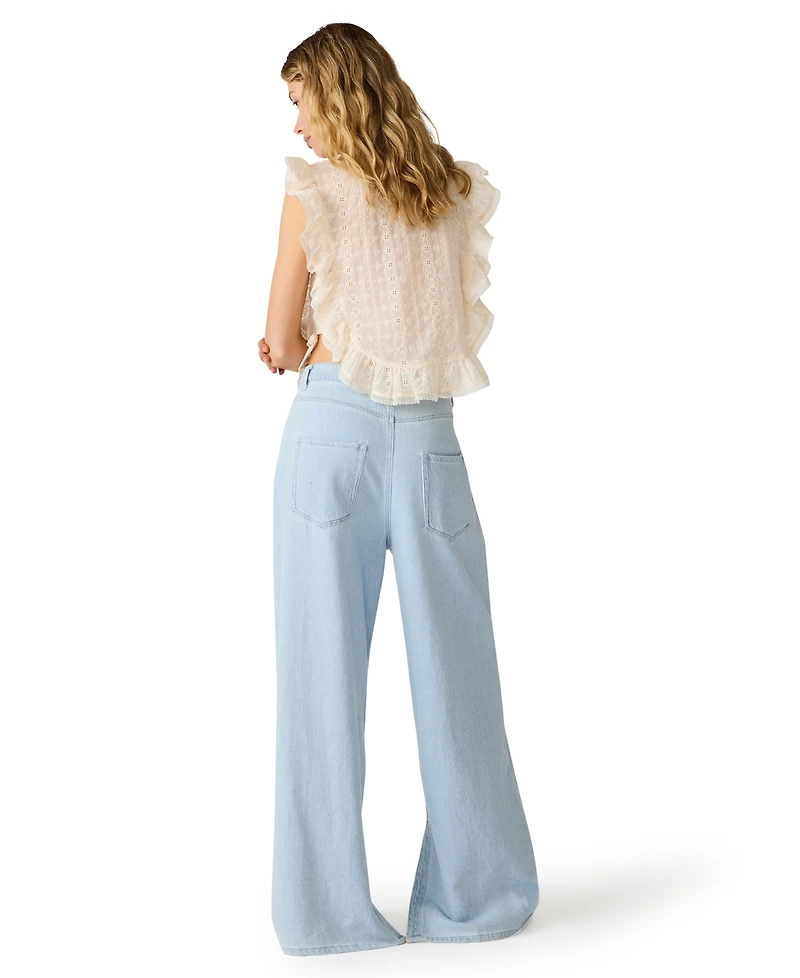Steve Madden Women's Maycen Mid-Rise Wide Leg Pants
