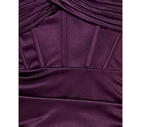 Emerald Sundae Juniors' Sweetheart Neck Twist-Front Gown