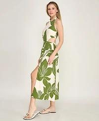 Row A Women's Halter Neck Fit And Flare Midi Dress