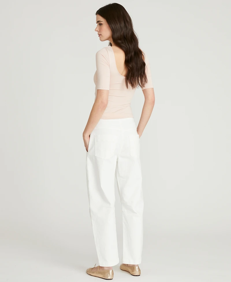 Driftwood Women's Twyla Barrel Floral Embroidered Jeans