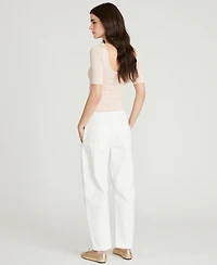 Driftwood Women's Twyla Barrel Floral Embroidered Jeans