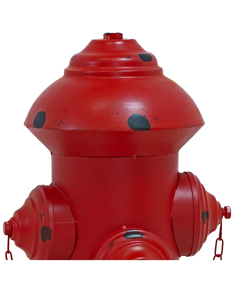 Metal Fire Hydrant Outdoor Garden Statue Decor with Red Finish