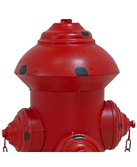 Metal Fire Hydrant Outdoor Garden Statue Decor with Red Finish