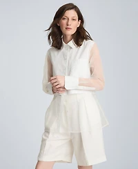Kenneth Cole Women's Cotton-Blend Long-Sleeve Shirt