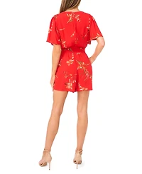 CeCe Women's V-Neck Flutter-Sleeve Romper
