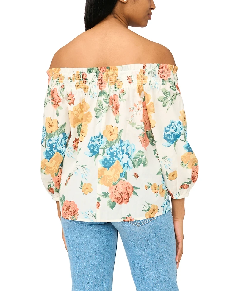 CeCe Women's Off-The-Shoulder Printed Top