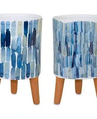 Slickblue Set of 2 Faux Patterned Pots with Legs2)