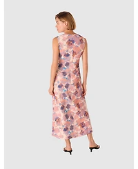 Whistles Women's Sleeveless Floral Textured Midi Dress