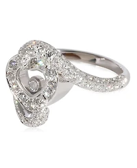 Pre-Owned Chopard Happy Diamond Heart Ring in 18k White Gold 0.86 Ctw