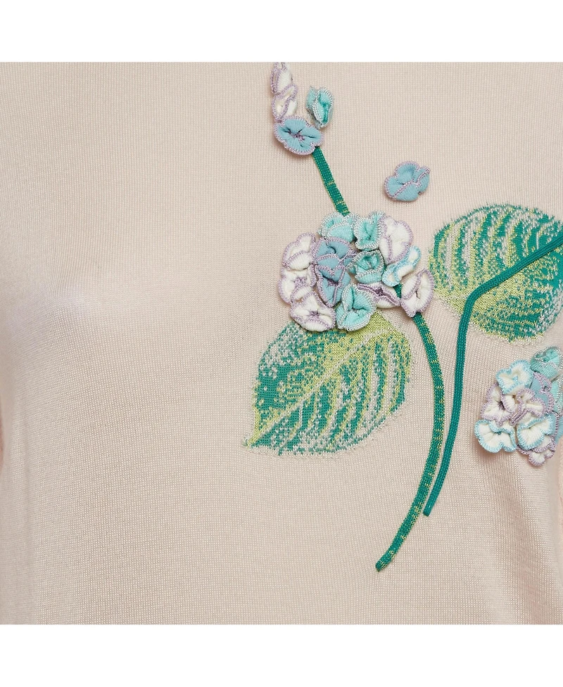 Pre-Owned Dolce & Gabbana Women's Floral Applique Cashmere Sweater