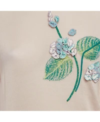 Pre-Owned Dolce & Gabbana Women's Floral Applique Cashmere Sweater