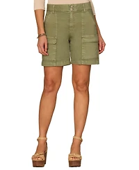Democracy Petite Sky-Rise Flap Patch Pockets Cargo Shorts