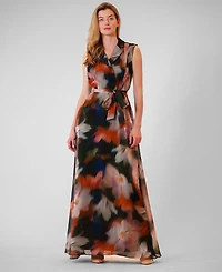 julia jordan Women's Sleeveless Collared Maxi Dress