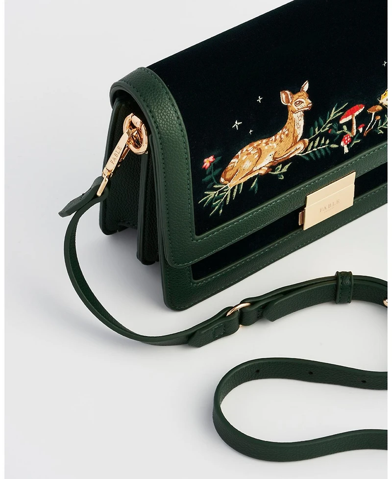 Fable England Fawn Embroidered Crossbody Bag