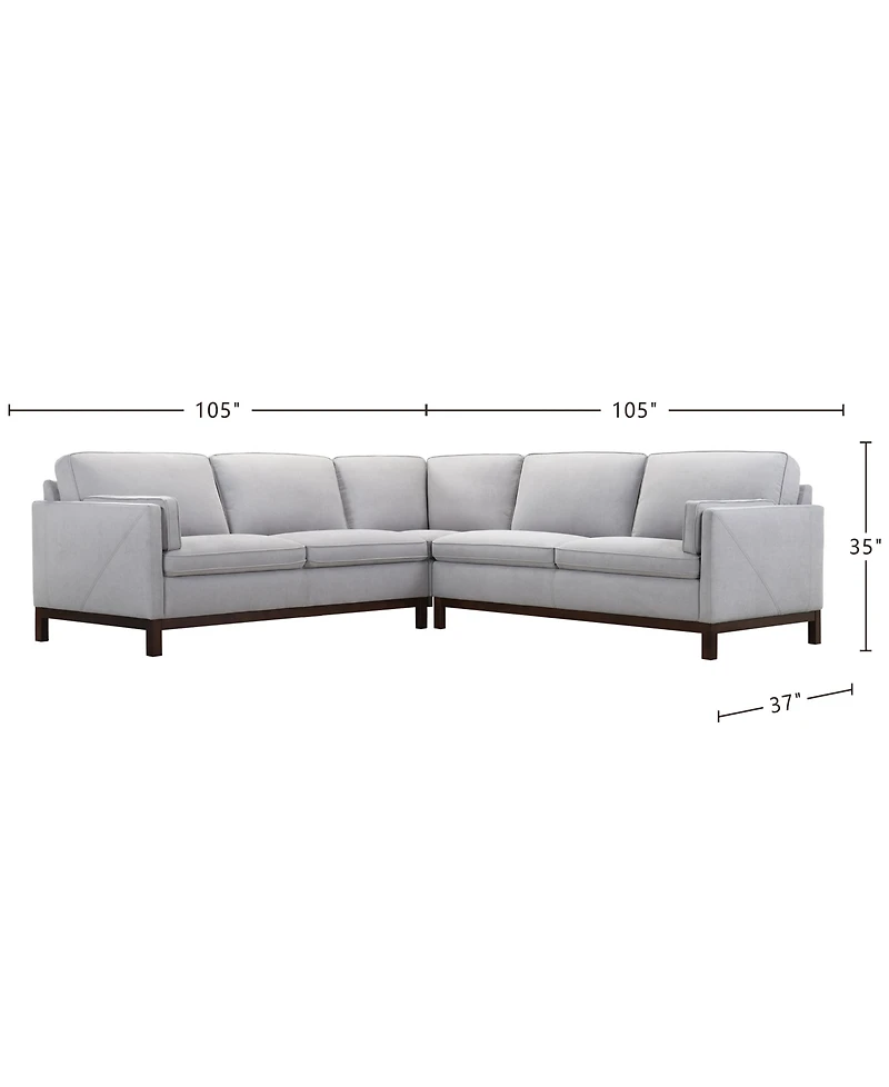 Virton 3-Piece Fabric L-Shape Sectional Sofa