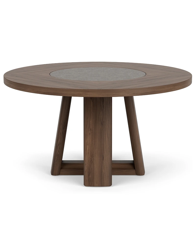 Amelie Round 5-Piece Wood Dining Set (Table and 4 Upholstered Side Chairs)