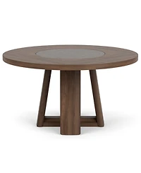 Amelie Round 5-Piece Wood Dining Set (Table and 4 Upholstered Side Chairs)