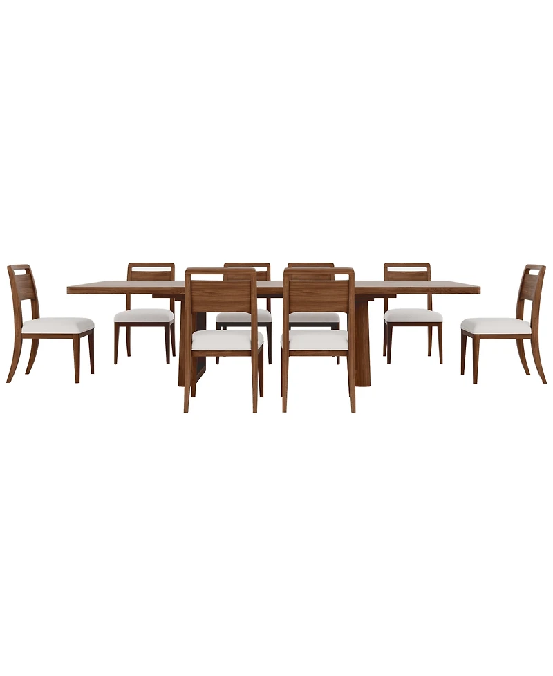 Amelie Rectangular 9-Piece Wood Dining Set (Table and 8 Wood Chairs)