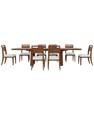 Amelie Rectangular 9-Piece Wood Dining Set (Table and 8 Wood Chairs)