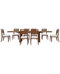 Amelie Rectangular 9-Piece Wood Dining Set (Table and 8 Wood Chairs)