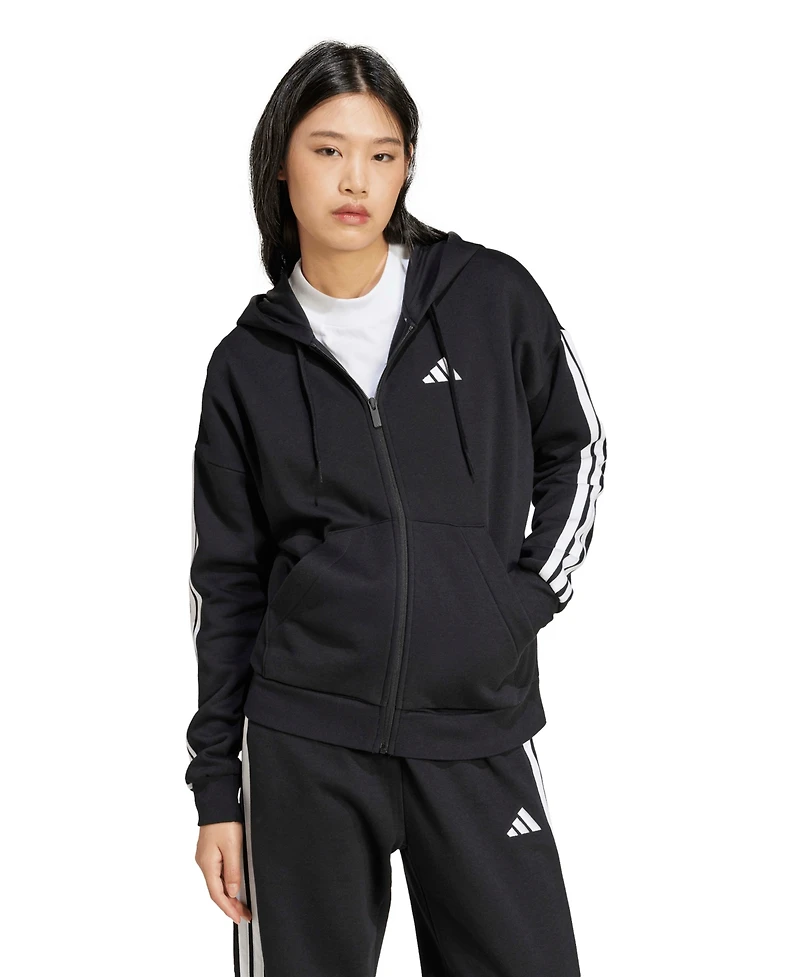 adidas Women's 3-Stripe Fleece Full Zip Hoodie