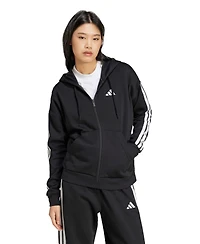 adidas Women's 3-Stripe Fleece Full Zip Hoodie