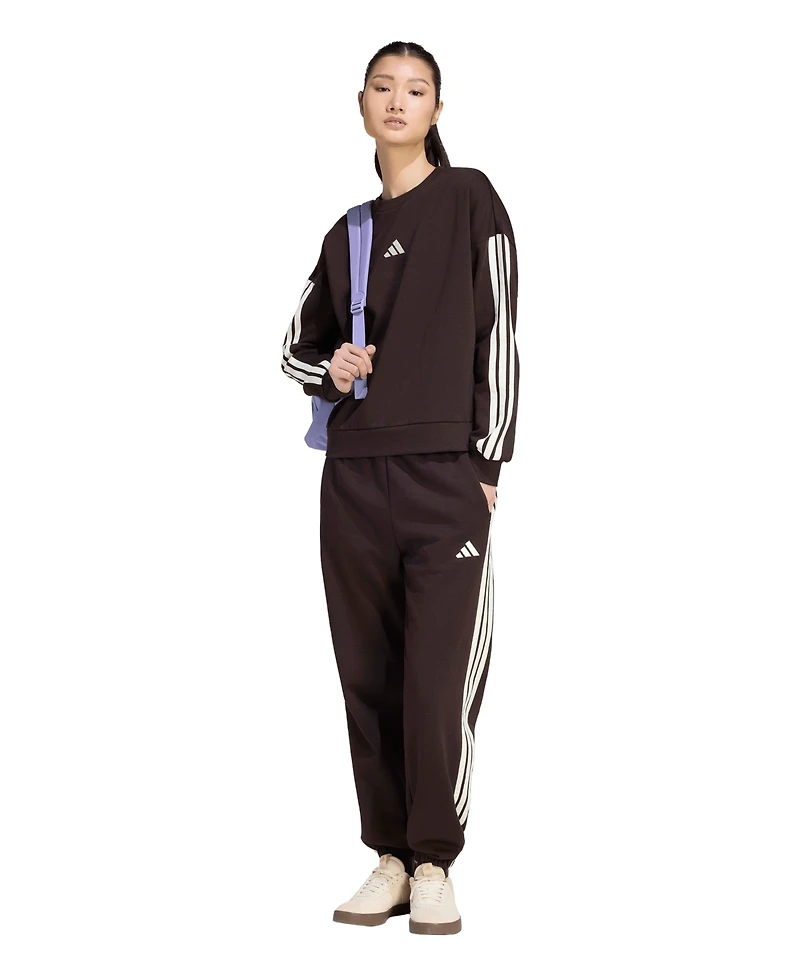 adidas Women's Essentials 3-Stripes Fleece Crew Neck Sweatshirt