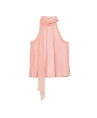 Reiss Women's Andrea Satin Sleeveless Scarf-Neck Top