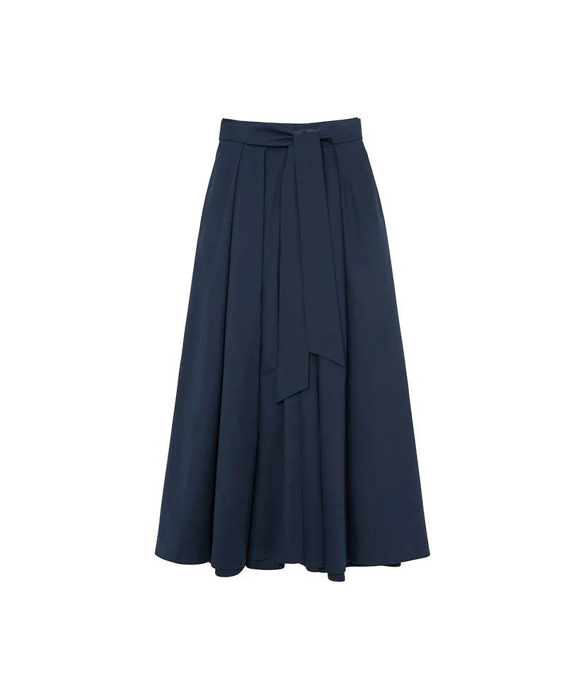 Reiss Women's Cotton-Blend Pleated Maxi Skirt