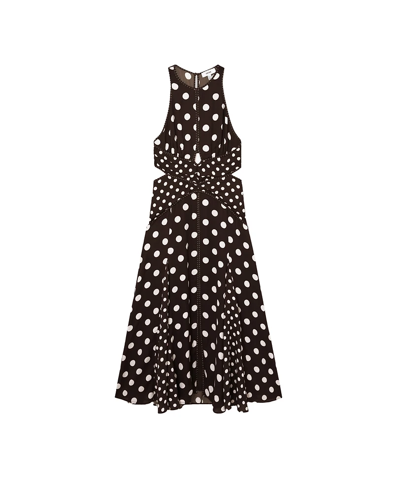 Reiss Women's Polka-Dot Cut-Out Midi Dress