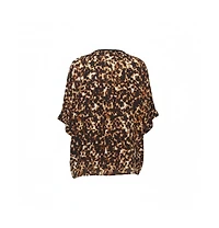 Pre-Owned Roberto Cavalli Women's Printed Silk Crepe Tie Front Blouse