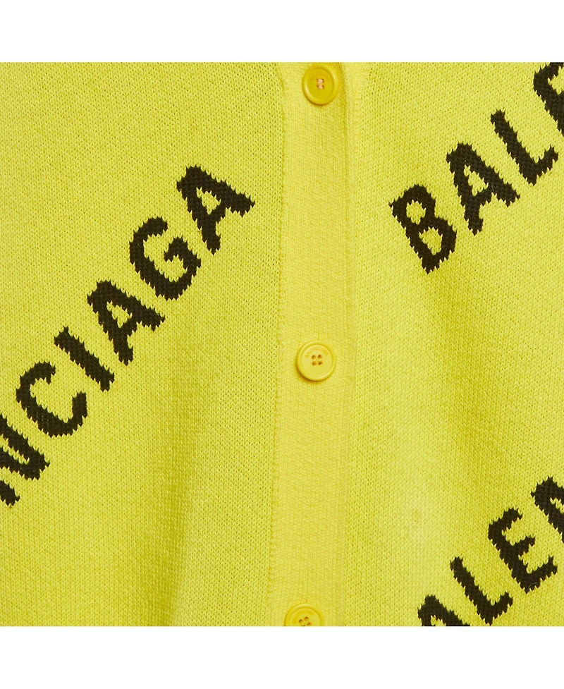 Pre-Owned Balenciaga Women's Logo All Over Knit Cardigan
