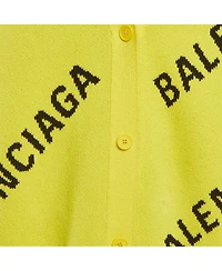 Pre-Owned Balenciaga Women's Logo All Over Knit Cardigan