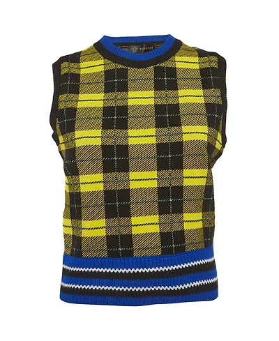 Pre-Owned Versace Women's Plaid Knit Vest Sweater