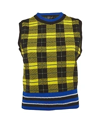 Pre-Owned Versace Women's Plaid Knit Vest Sweater