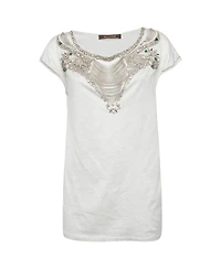Pre-Owned Roberto Cavalli Women's Jersey Embellished T-Shirt