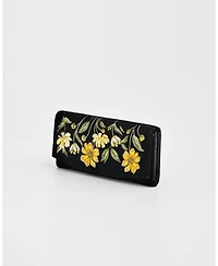 Fable England Botanical Velvet Embroidered Purse Large